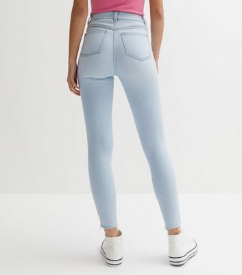 Hallie High Rise Distressed Slim Frayed Knee Skinny Denim Jeans