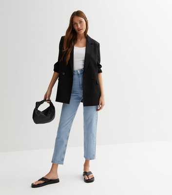 Blue Waist Enhance Tori Mom Jeans