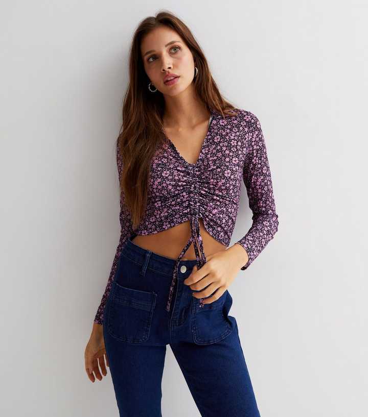 front tie top long sleeve