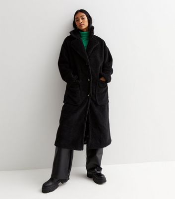 New look black long coat hotsell