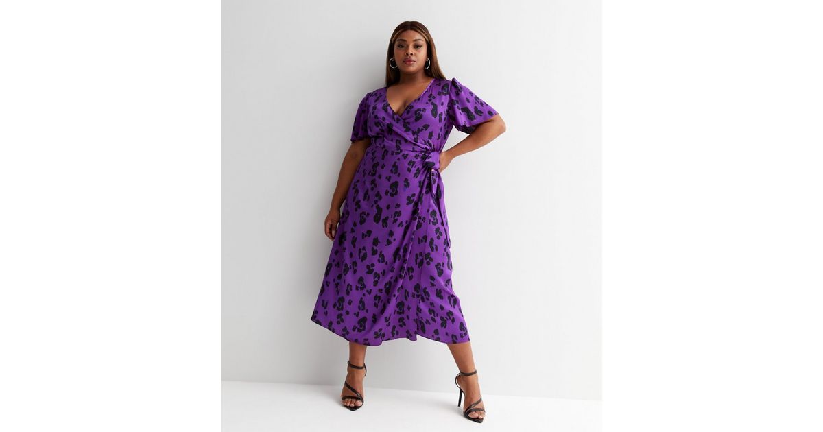 Curvy Short Knotted Dress - Purple/Turquoise main image 1