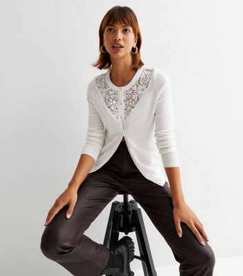 Ladies white hot sale lace cardigan