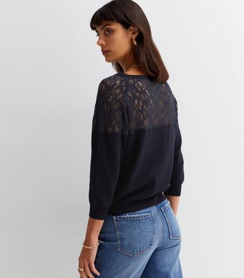 Black lace back outlet cardigan