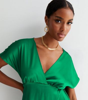 Long Sleeve Green Gown Empire Waist Formal VFG - Ruby Lane
