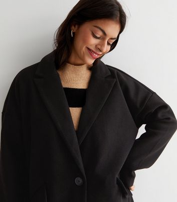 black revere collar long coat