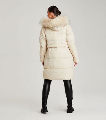 Faux Fur Hood Puffer Parka Jacket 