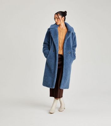 Urban Bliss Blue Teddy Long Coat