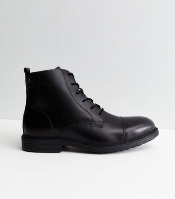 Jack & Jones Black Leather Boots | New Look