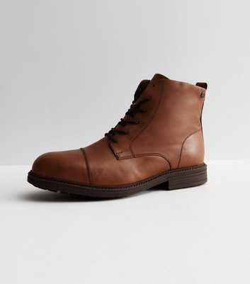 Jack & Jones Dark Brown Leather Boots