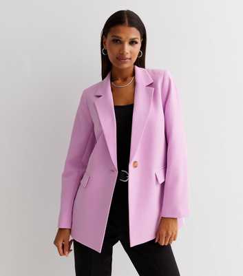 Pink Revere Collar Oversized Blazer