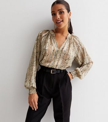 new look snakeskin blouse