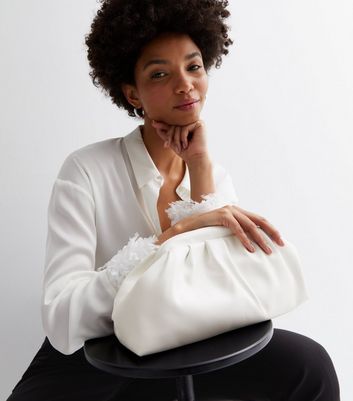 White ruched 2025 clutch bag