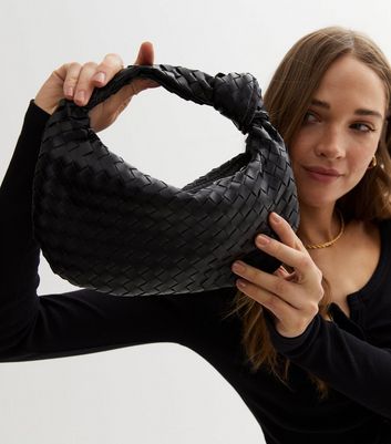 Black on sale woven bag