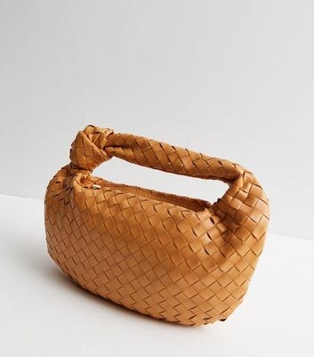Public Desire Tan Woven Top Handle Bag