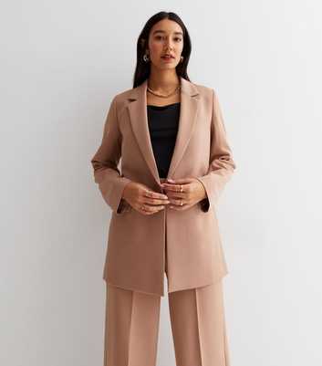 Tall Camel Long Sleeve Relaxed Fit Blazer
