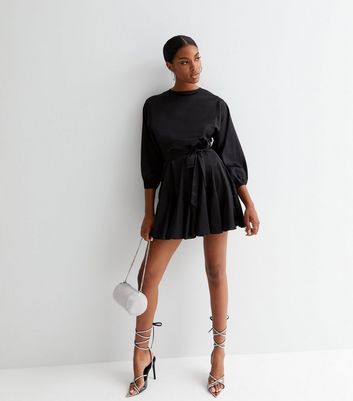 Buy Black Satin Wrap Around Dress at Amazon.in