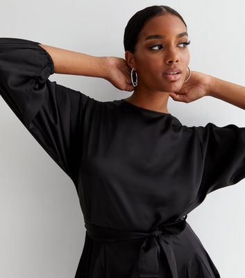 Sloan Black Satin Formal Maxi Dress – Beginning Boutique