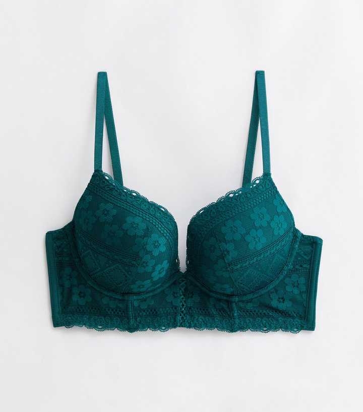 Lace Push Intimates, Green Lace Corset Top, Lace Corset Bras, Green Bra
