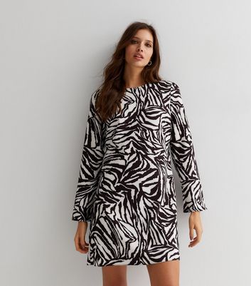 zebra print shift dress