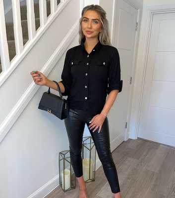 Missfiga Black Pocket Front Shirt