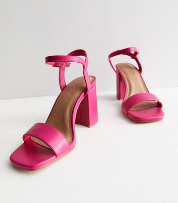 Hot pink sales leather heels