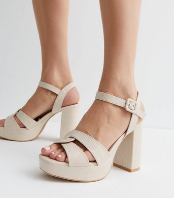 Off white store block heel sandals