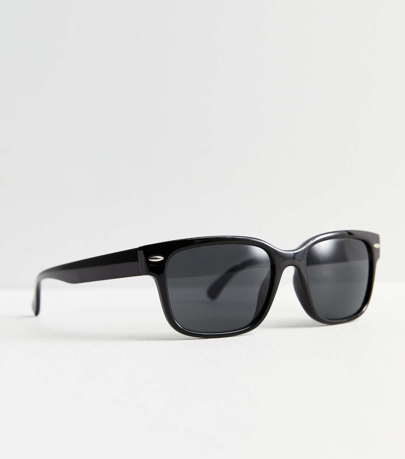 Black Narrow Rectangle Frame Sunglasses Image 2