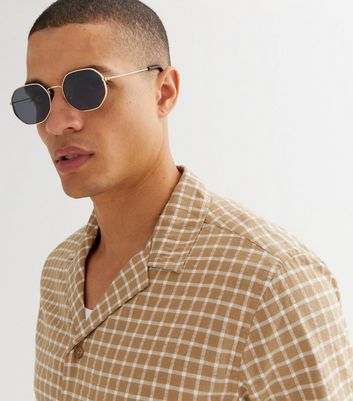 Gold hexagon sunglasses hotsell