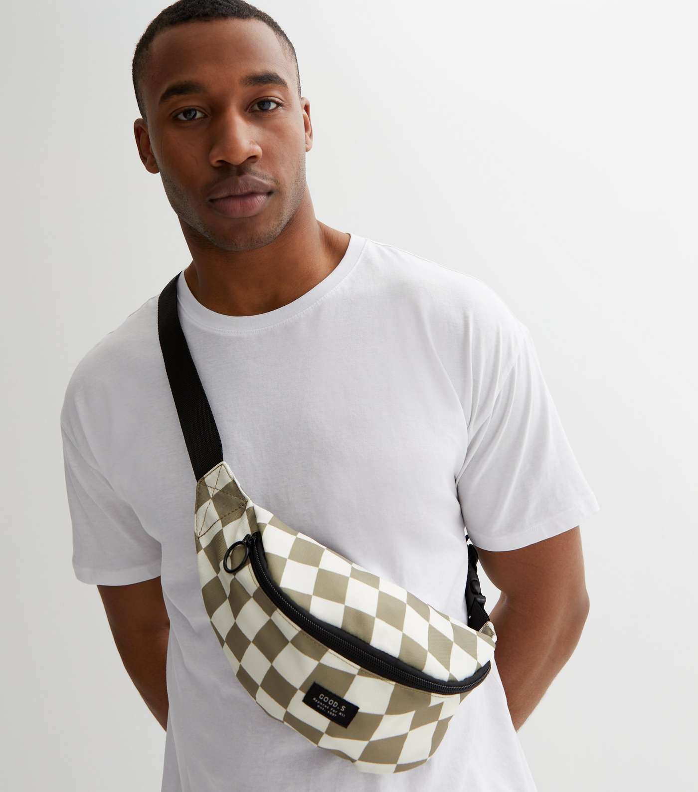 Olive Checkerboard Bum Bag Image 2
