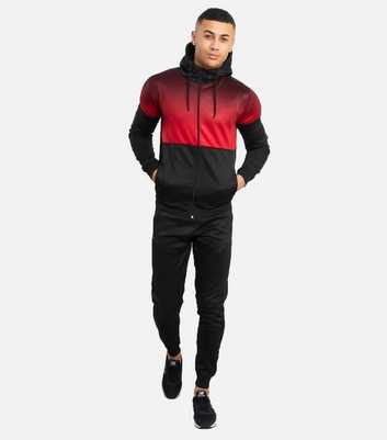 JUSTYOUROUTFIT Black Colour Block High Neck Hooded Tracksuit