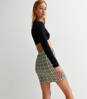 Bodycon 2025 check skirt