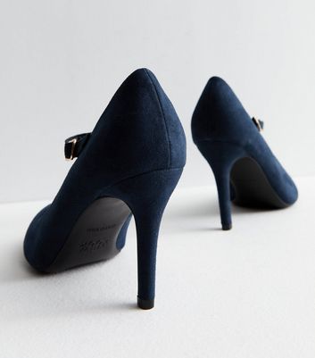 Wide fit clearance navy court shoes