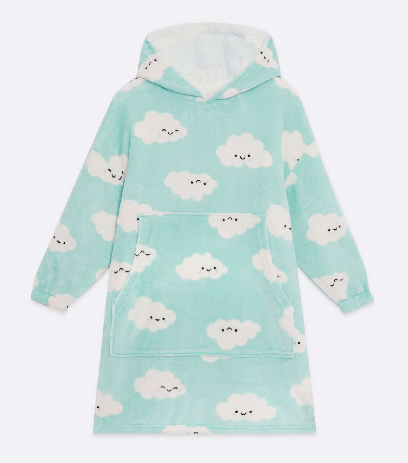 Girls Mint Green Cloud Fleece Oversized Blanket Hoodie Image 5