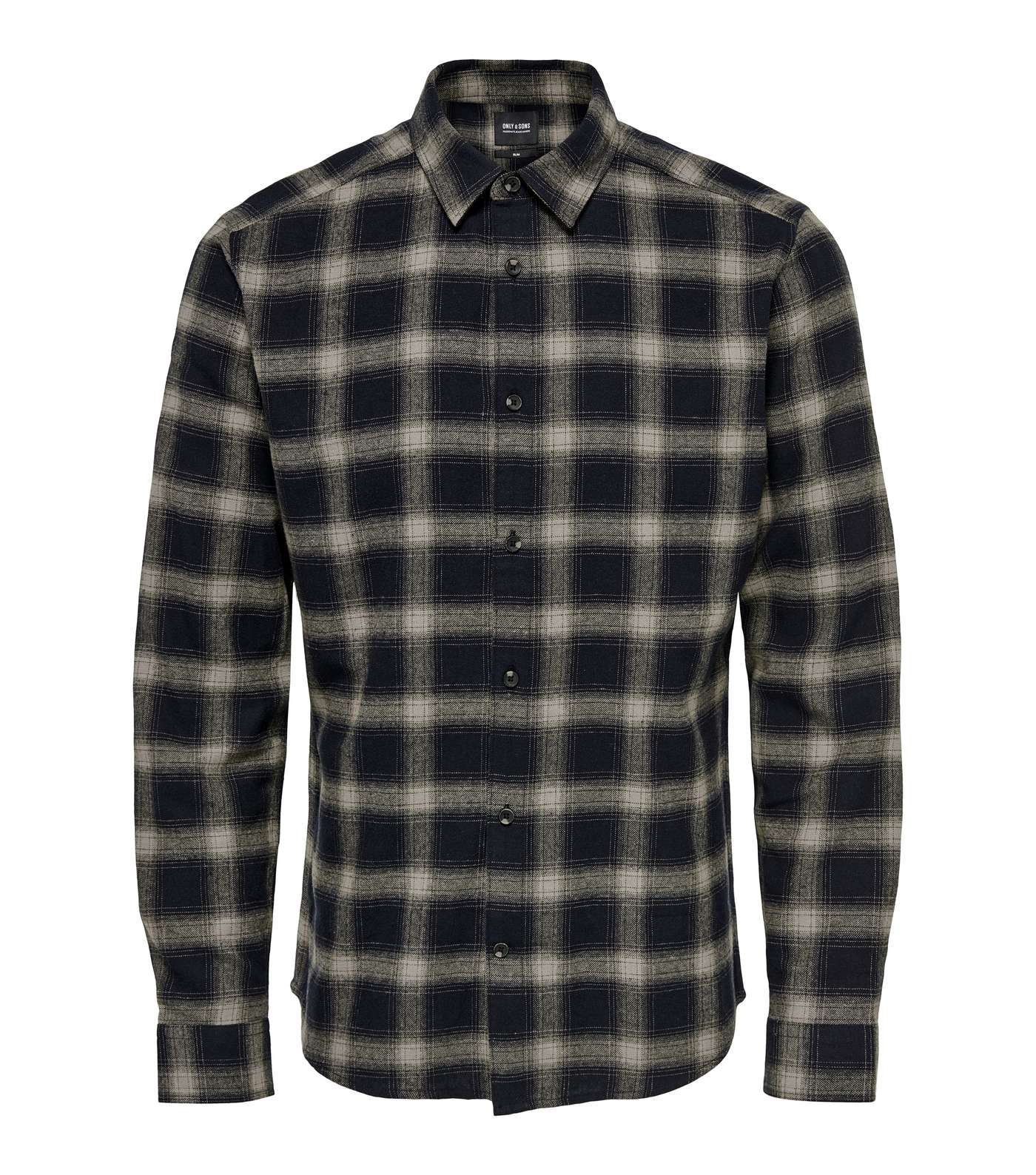Only & Sons Black Check Long Sleeve Slim Fit Shirt Image 5