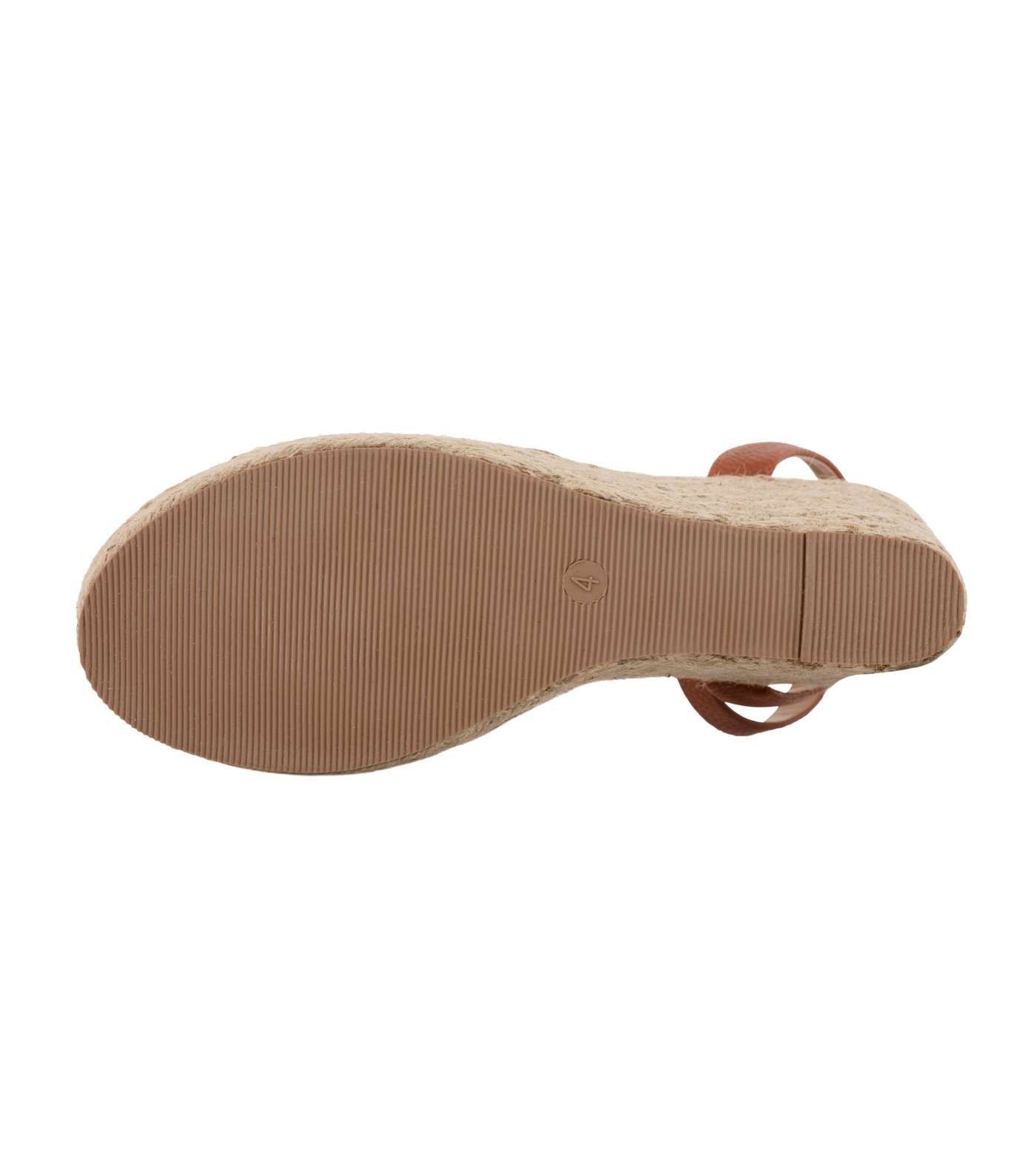 South Beach Tan Leather-Look Espadrille Wedge Sandals Image 5