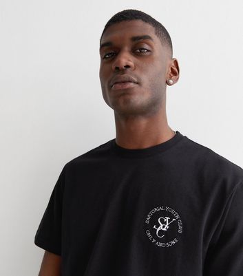 Mens plain cheap black tee