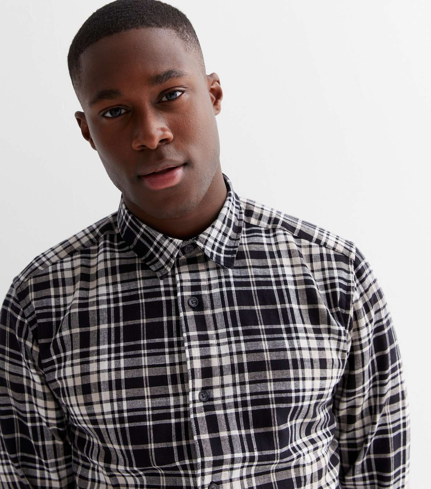 Only & Sons Black Check Long Sleeve Shirt Image 2
