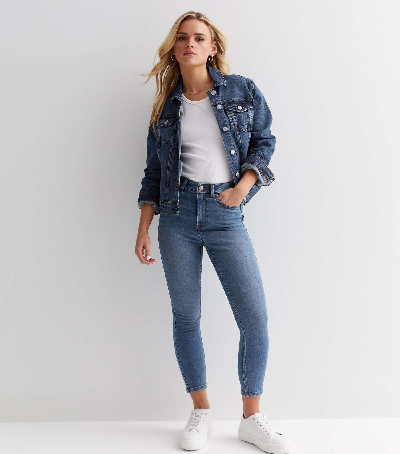 Petite Blue Lift & Shape Jenna Skinny Jeans