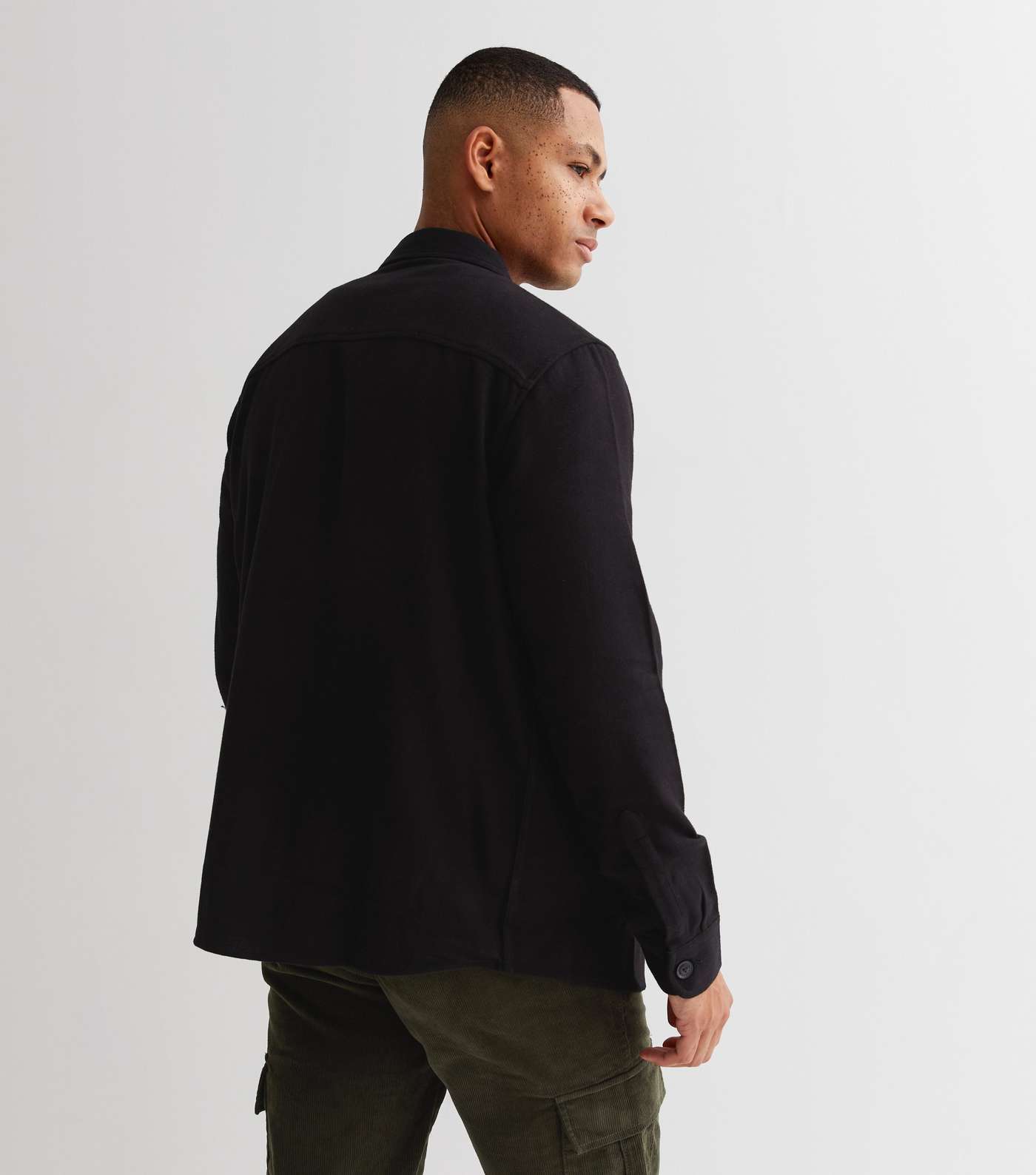 Only & Sons Black Pocket Front Button Shacket Image 4
