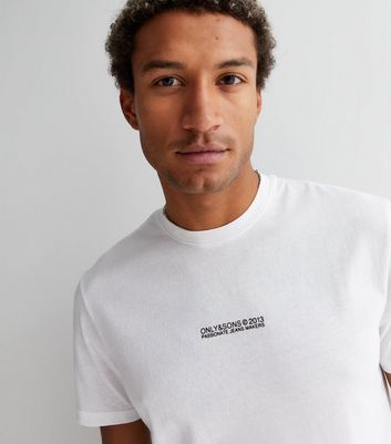 Men's Only & Sons White Logo T-Shirt New Look