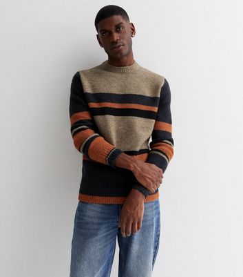 Orange roll outlet neck jumper mens