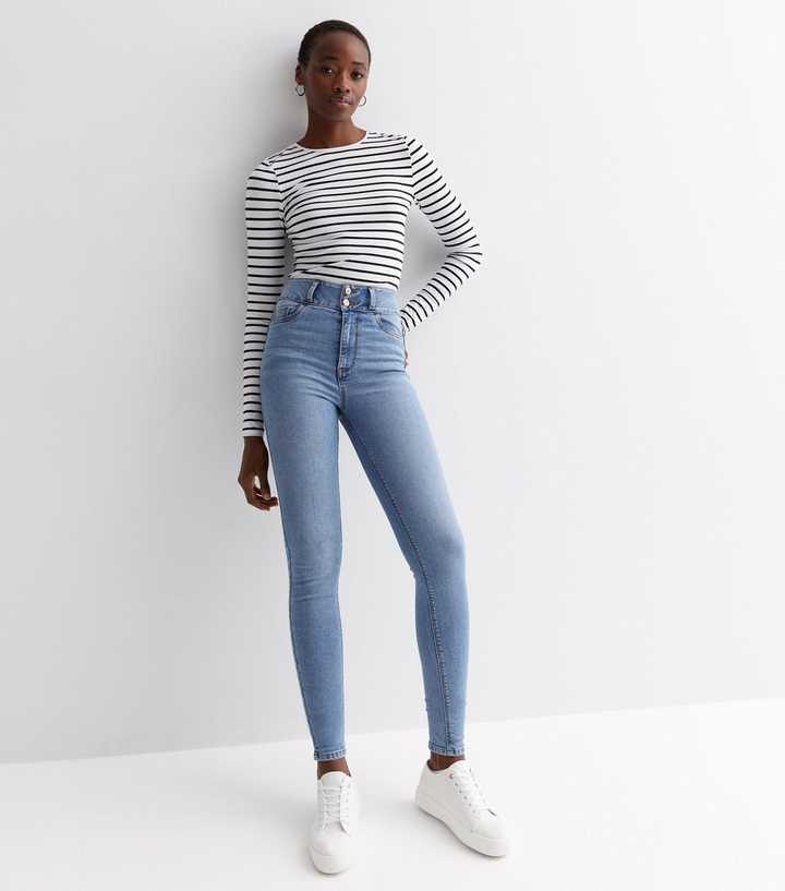 Tall Pale Blue Lift & Shape High Yazmin Skinny Jeans | New Look
