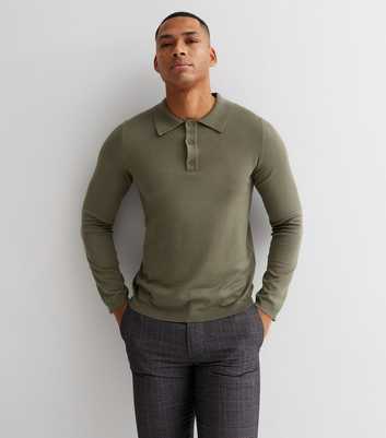 Only & Sons Dark Green Long Sleeve Polo Top