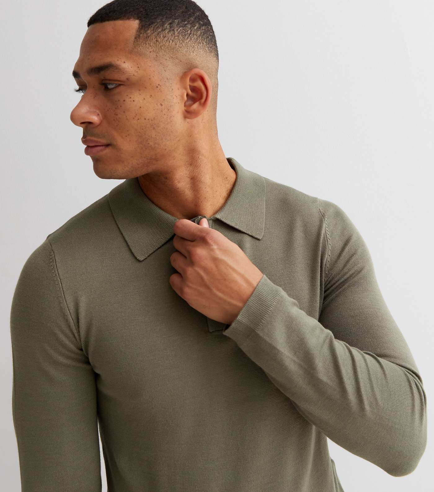 Only & Sons Dark Green Long Sleeve Polo Top Image 3