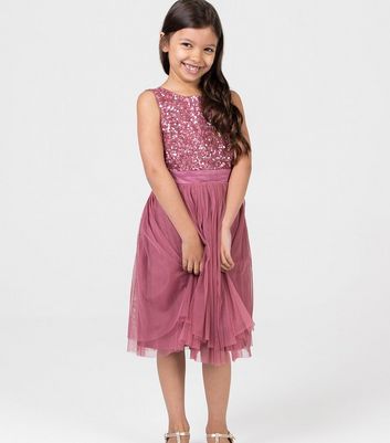 Girls pink sparkle discount dress