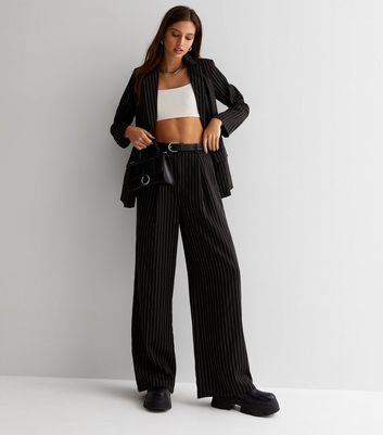 Ladies black deals pinstripe trousers