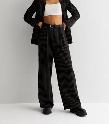 Archive At UO Black Pinstripe Puddle Trousers  Urban Outfitters UK