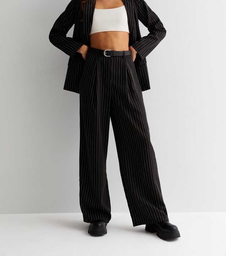 Pinstripe Wide Leg Trousers by Buffalo