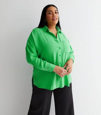 Plus size green on sale shirt