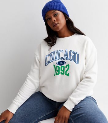 Curves Off White Chicago Varsity Logo Sweatshirt New Look